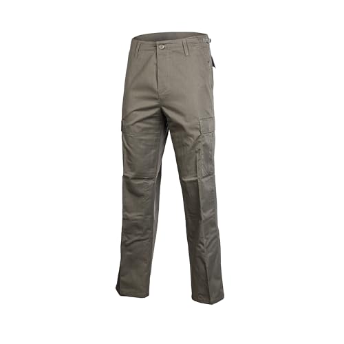 Mil-Tec US Ranger Hose Typ BDU • Herren Cargohose mit 6 geräumigen Taschen • Taktische Hose mit verstellbarem Kordelzug & Gürtelschlaufen • Feldhose für Outdoor, Arbeit & Freizeit • Oliv, XXL