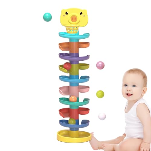 Juguete De Rampa De Pelota Para Bebé: Conjunto De Aprendizaje Duradero Con Estructura Colorida Y Creativa, Kit De Desarrollo Educativo Lúdico | Atractivo Juego De Construcción Interactivo De Varios Ni