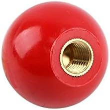 Southst 5PCS RED Ball Knob M4/M5/M6/M8/M10 Brass Insert Lathe Ball Knob Copper Core Knob Ball Shaped Head Clamping Nuts - (Color: Red/Size: M12x40mm)