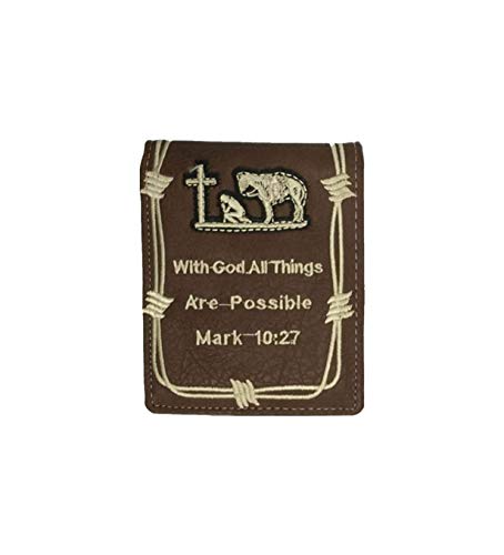 Cowboy Praying Mens Wallet Western Bifold Style W055 Brown