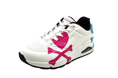 Skechers Uno - Crossing HeartsSneaker para Mujer, White, 37 EU