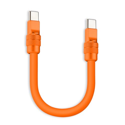 chubbycable Short USB C to C Cable 240W Charging Cable, All Orange, 10 inch