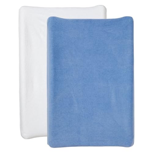 BABYCALIN - LOT DE 2 HOUSSES MATELAS A LANGER BLANC/BLEU
