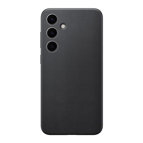 Image of Samsung Galaxy S24+ Plus Vegan Leather Phone Case, Protective Cover with Soft Touch, Elegant Design, Scratch Protection, US Version, GP-FPS926HCABW, Black
