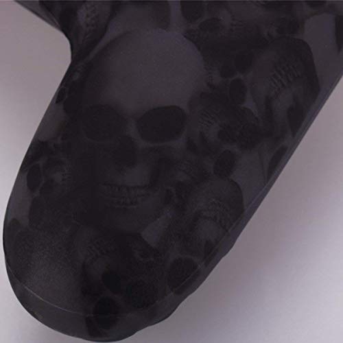 Yorha Water Transfer Printing Skull Silicone Cover Skin Case For Sony Ps4/Slim/Pro Dualshock 4 Controller X 1(Grey) With Pro Thumb Grips X 8 #TOP4