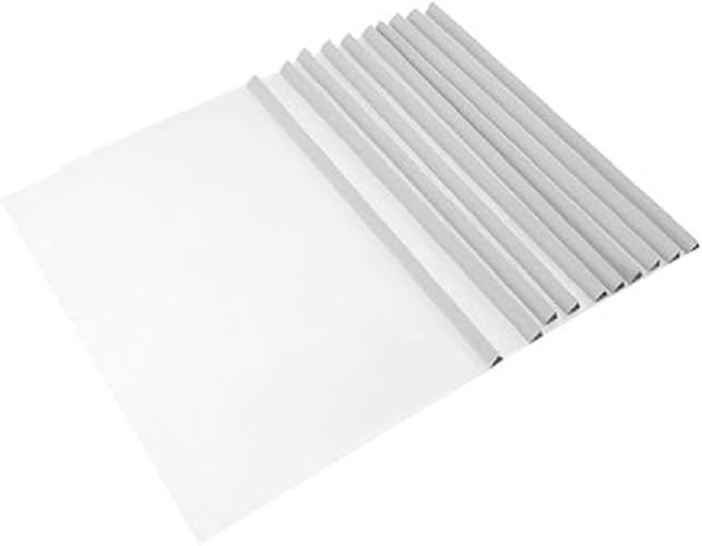 Image of DDSS STK-10-CLR Stick File Folder, Report File Folder A4, Documents Folder,for Holding Papers (10 Piece) White Transparent,