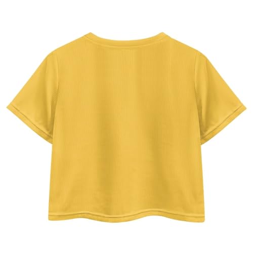 Image of Cute Crop Tops for Girls Short Sleeve Summer T Shirts Fashion Graphic Tees Crew Neck Pullover Tee 5-14 Years