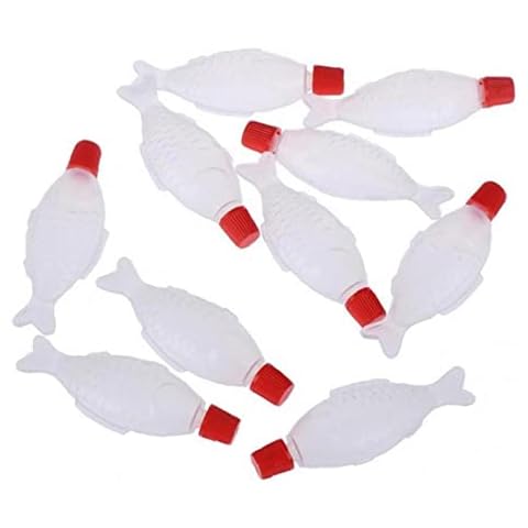 Haowul 10pcs 4ml Sushi Tools Fish-shaped Soy Sauce Bottles Vinegar Bottles Sauce Vessel Onigiri Rice Ball Flavor Enhancer Receptacle Daily Supplies Cover