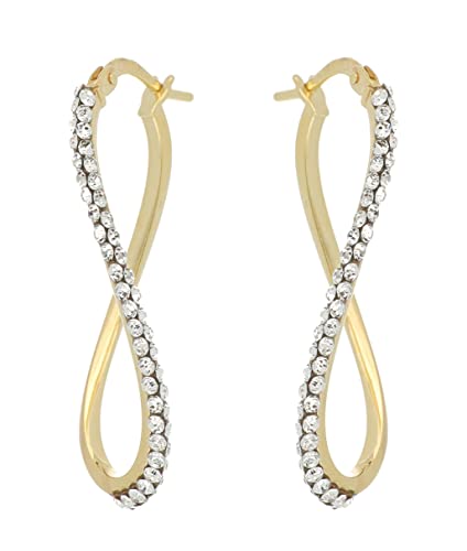 DelPia, Boucles d'oreilles femme en Or et Argent avec Cristaux, Jaune