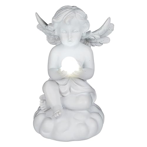 Out of The Blue Ange Assis avec LED – Boule d'environ 7 x 11,5 cm