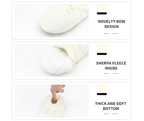 Image of DICUIRD Slipper Socks For Women With Grippers, Fuzzy With Non Slip Bottoms, Cozy Warm Knit Slippers