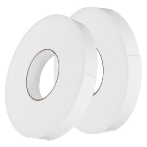 Image of uxcell 2pcs Rolls Double Sided Foam Tape Removeable PE Sponge Mounting Tape Strong Adhesive Tape Strips(White, 50ft x 1 inch x 1 /16 inch) for Home Paint Wall Hanging Poster Decor