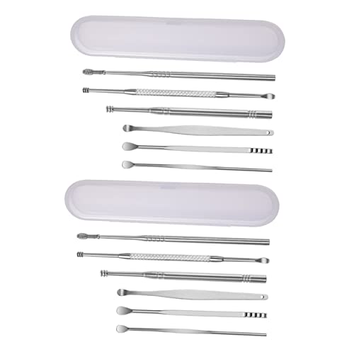 GOOHOCHY Ear Spoon Kit 2 Pack Adults Boys and Girls Ear Scoop Medical Grade Stainless Steel Easy to Clean Use