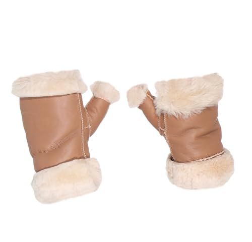 Harrys-Collection Damen Armstulpen aus echtem Lammfell Color:cognac;Handschuhgröße:M