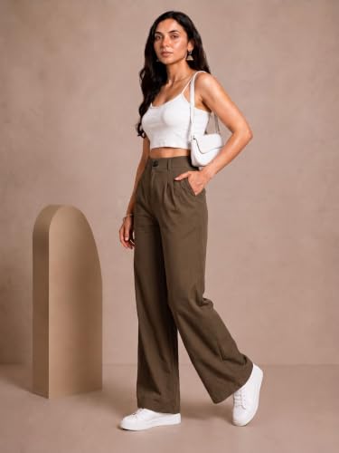 Image of Womens NS Lycra Korean High Waist Straight Pants