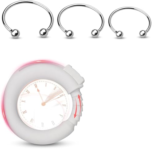 BDSMJOY Anelli per il pene 4 set, per il pene regolabile con 3 anelli per il in acciaio inossidabile, anello per testicoli e glande, giocattolo sessuale erotico per uomini (Bianco)