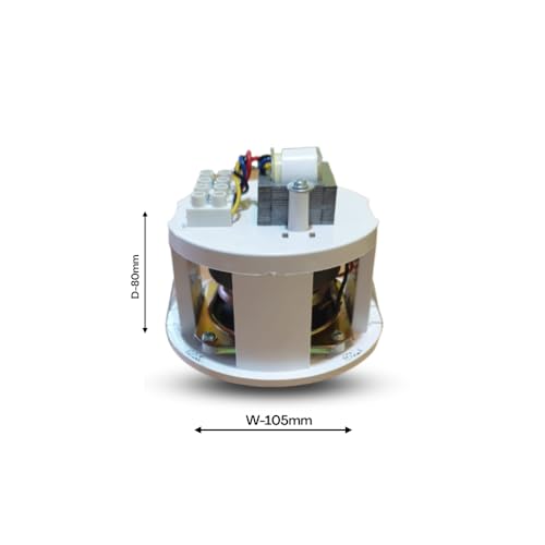Image of CS306 in-Ceiling Speaker | 3 inch Full Range 6W RMS 100V | Background Music in-Ceiling Mount Speaker | ABS Body & Metal Mesh Grill | Ideal for Home Office Hotel Cafe Commercial Use - White
