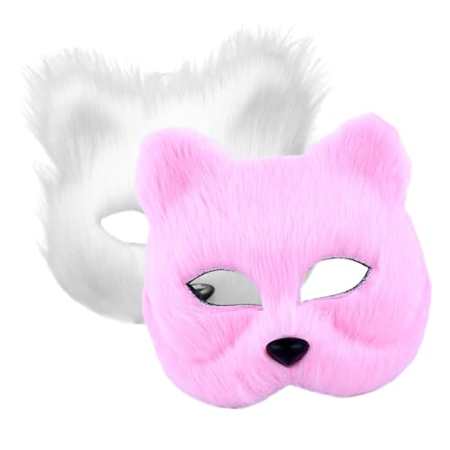 Hohopeti 2pcs Japanese Masquerade Mask Animal Mask Fox for Adults Masquerade Party