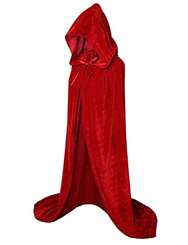 ShiyiUP Capa de Disfraz de Muerte Bruja para Halloween Cosplay Costume L Rojo Cover