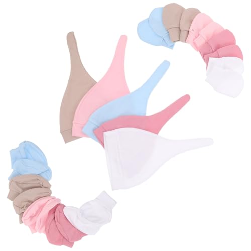 Canastilla de bebé recién nacido con 15 piezas de gorros, calcetines y mitones pastel
