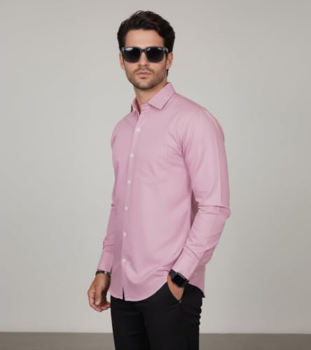 Image of Diverse Men's Solid Formal Shirt | Premium Poly Cotton Full Sleeve Regular Fit Shirt for Men | Stylish Office, Business & Casual
