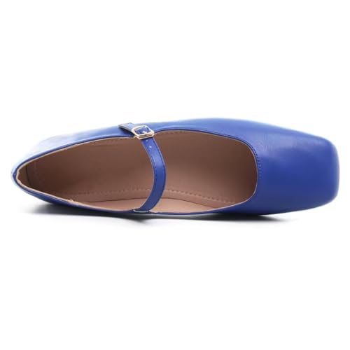 JOEupin Women's Square Toe Mary Jane Flats Classic Ballet Shoes Comfortable Slip-On Flats Dress Shoes4