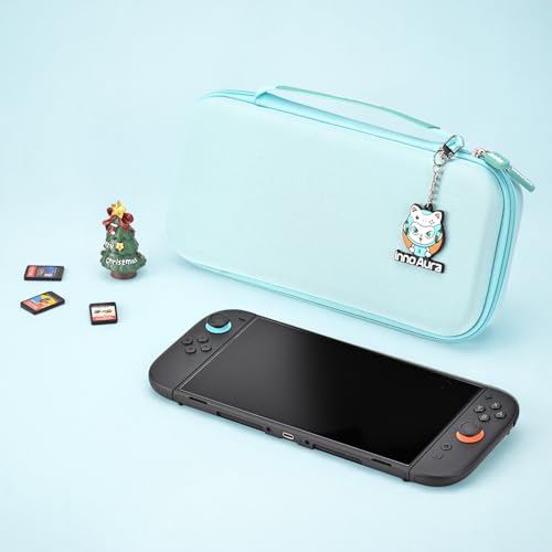 Image of innoAura Switch 2 Carrying Case for NS Switch 2 (2025), with 9 Game Card Slots, Protective Travel Storage Case, Cute Pendant and Sticker, Blue