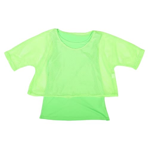 Conjunto de camiseta verde años 80 de rejilla transpirable de poliéster para fiesta de mujer