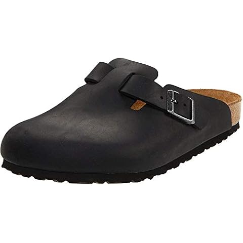Birkenstock Sandalias de Cuero Unisex Negro Cover