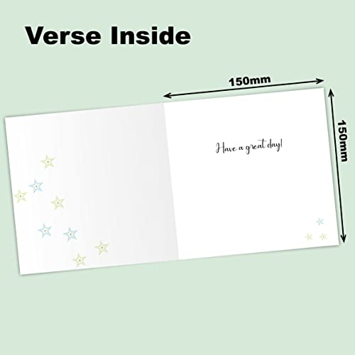 Fathers Day Card for Dad. Stars Design. Made in UK. Card 150x150mm supplied with Envelope. Ecofriendly. - Image 2