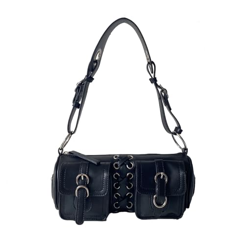 Sac à main rétro en cuir PU pour aisselles avec double poche pratique