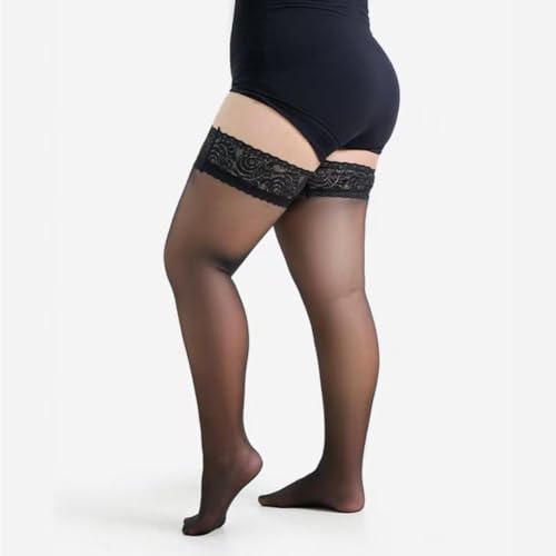 Image of Women's Lace Top Thigh High Stocking with Stay Up Silicone