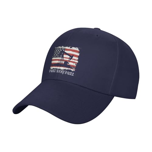 Drill Baby Drill American Flag Fashionable Casquette Hat Breathable Adjustable Strap for Comfort Style Navy Blue