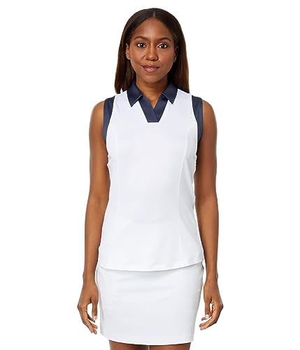 Polo sin mangas Callaway con solapa en V y bloques de color para mujer