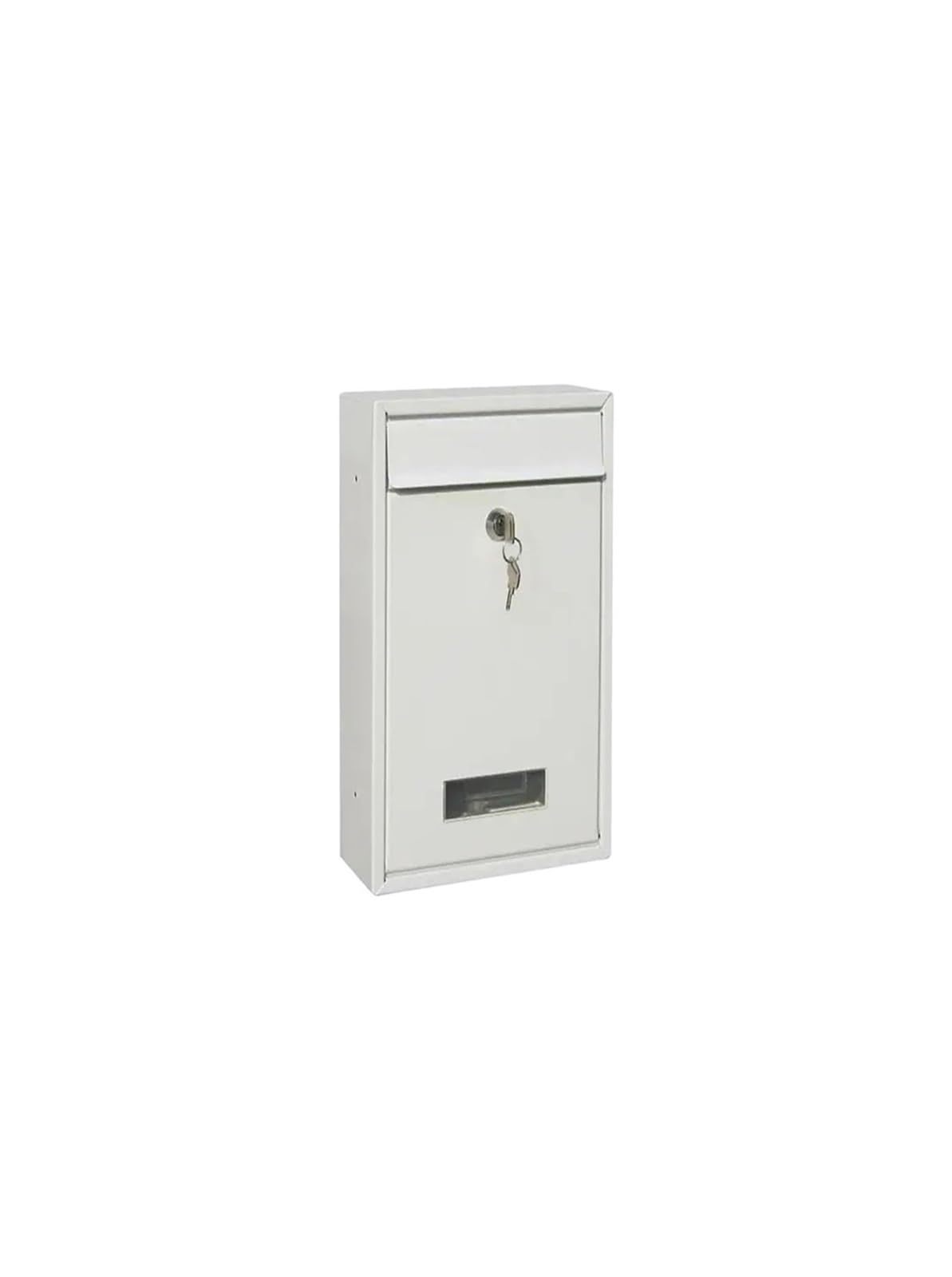 FGJsfhrDTU Letter Box, With Key Lockable Wall Mounted Post Box Mail Water Proof letterbox Garden Supplies(WHITE)(White)