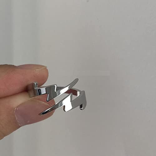 Lightning Bolt Wrap Minimalist Open Knuckle Ring for Men Boys Women Teen Stainless Steel Fashion Punk Personalized Unique Statement Engagement Finger Rings Comfort Fit Jewelry Gifts for BFF Birthday Son Daughter Christmas Valentine's Day2