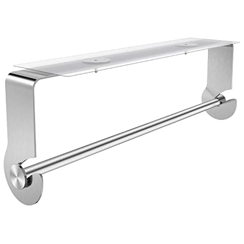 HEETA Paper Towel Holder Self Adhesive Kitchen Roll Holder Under Cabinet, No Drilling Kitchen Towel Holders Removable Stainless Steel Kitchen Roll Holder Wall Mounted for Kitchen and Toilet(Silver) Cover