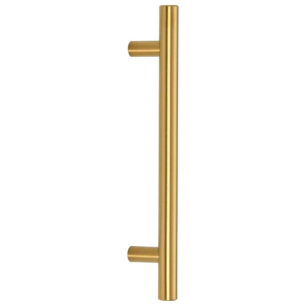 Möbelgriffe 10 Stk. Golden, Edelstahl Möbelgriff 128 mm Lochabstand, Schrankgriff für Front Tür Schublade Schrank Küche Bad Wohnzimmer Flur Garderobe Kommode, 192 x 32 mm