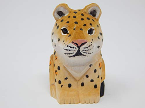 Selsela Leopard Jaguar Panther Figurine Decoration Statue Sculpture Wood Spotted Wall Art Miniature Carved Small Animals Collectible #TOP2