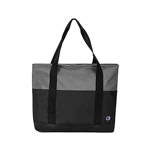 Champion unisex adult Signal Gym Tote Bags, Grey/Black, One Size US