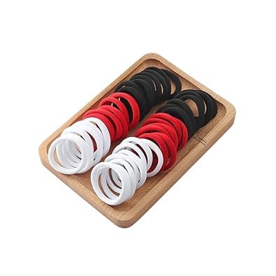 Ponytail Holders Hair Ties Rubber Bands for School Girls, Women Cotton Soft for Thick Elastic Scrunchie Non-slip Stretchable Head Elastic-image-30