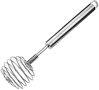 circulor Stainless Steel Spring Whisk Egg Beater Milk Blender for Blending, Whisking, Beating & Stirring Spring Coil Whisk Manual Cream Mixer