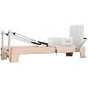Reformer, Pilates Fitness Equipment, Pilates Reformer Machine Foldable for Studio Home Gym Yoga Workout, Superfiber Leather, Durable Springs, Maple Wood