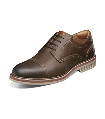 Florsheim Men's Neufeld Cap Toe Oxford, Brown Crazy Horse, 12 Wide