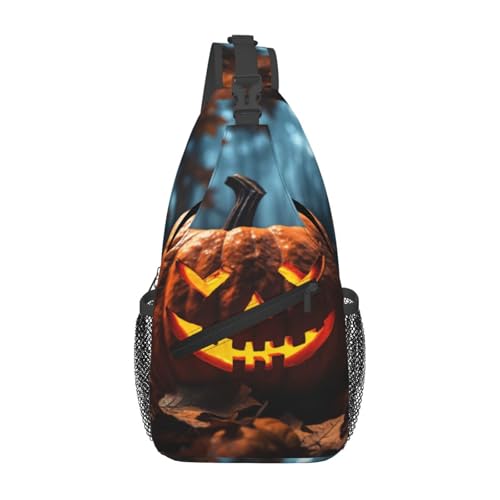 Sac à bandoulière imprimé citrouille d'Halloween idéal pour voyage et randonnée