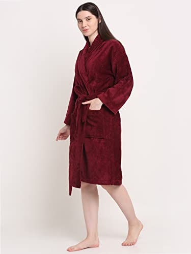 Image of CREEVA Luxury 100% Cotton Bathrobe for Men & Women | Super Soft Velour | Shawl Collar | Highly Absorbent | Ideal for Spa, Shower, Gym, Travel & Gifting