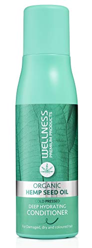 Wellness Premium Organic Hemp Seed Oil Hydrating Conditioner | Curly & Coily Hair Deep Moisture & Growth - 500ml - Defines Curls, Promotes Hair Growth, Strengthens Hair, Repairs Damage