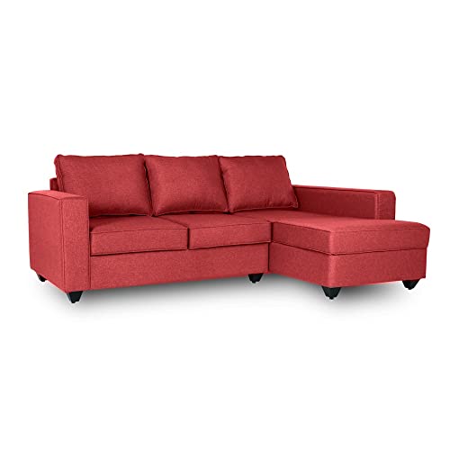 Image of Wakefit Sofa Set | 3 Year Warranty | Sofa 2 Seater, 2 Seater Sofa for Living Room, Wooden Sofa Set, Couch Sofa for Living Room, Sofa for Living Room - Napper(Omega : Red)