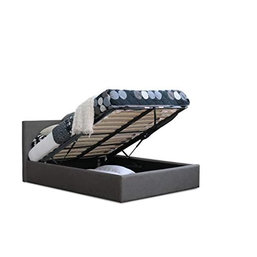 Modernique Grey Fabric Ottoman Storage Bed