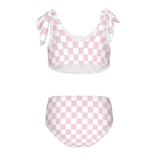 Wusikd Check Chessboard Girls Swimsuits Two Piece Swimwear Bikini Set for for Girls Size 9-102